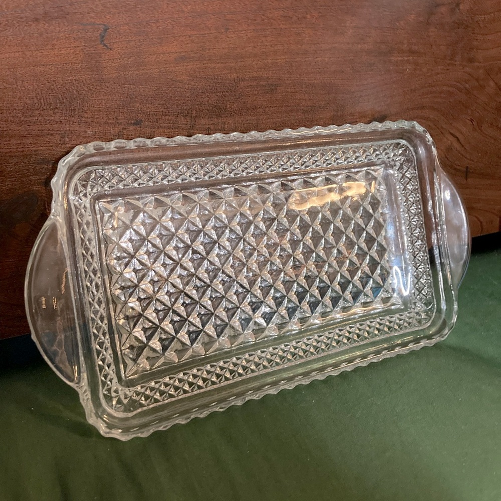 Vintage Anchor Hocking Wexford Glass Relish Tray